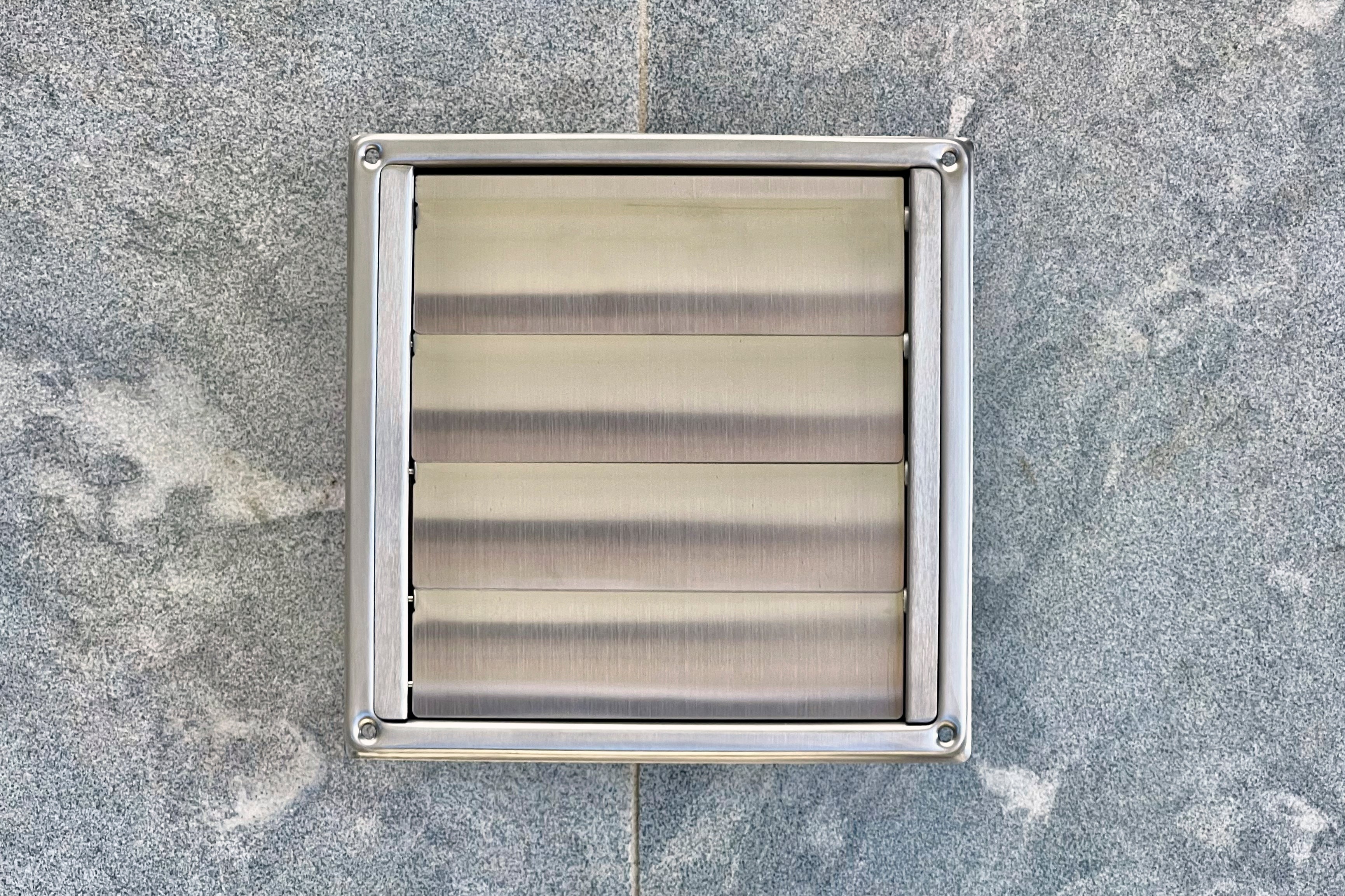 150mm Bush Fire Rated Stainless Steel Gravity Louvre Vent (316 Marine Grade) (BAL-40 / BAL-FZ)