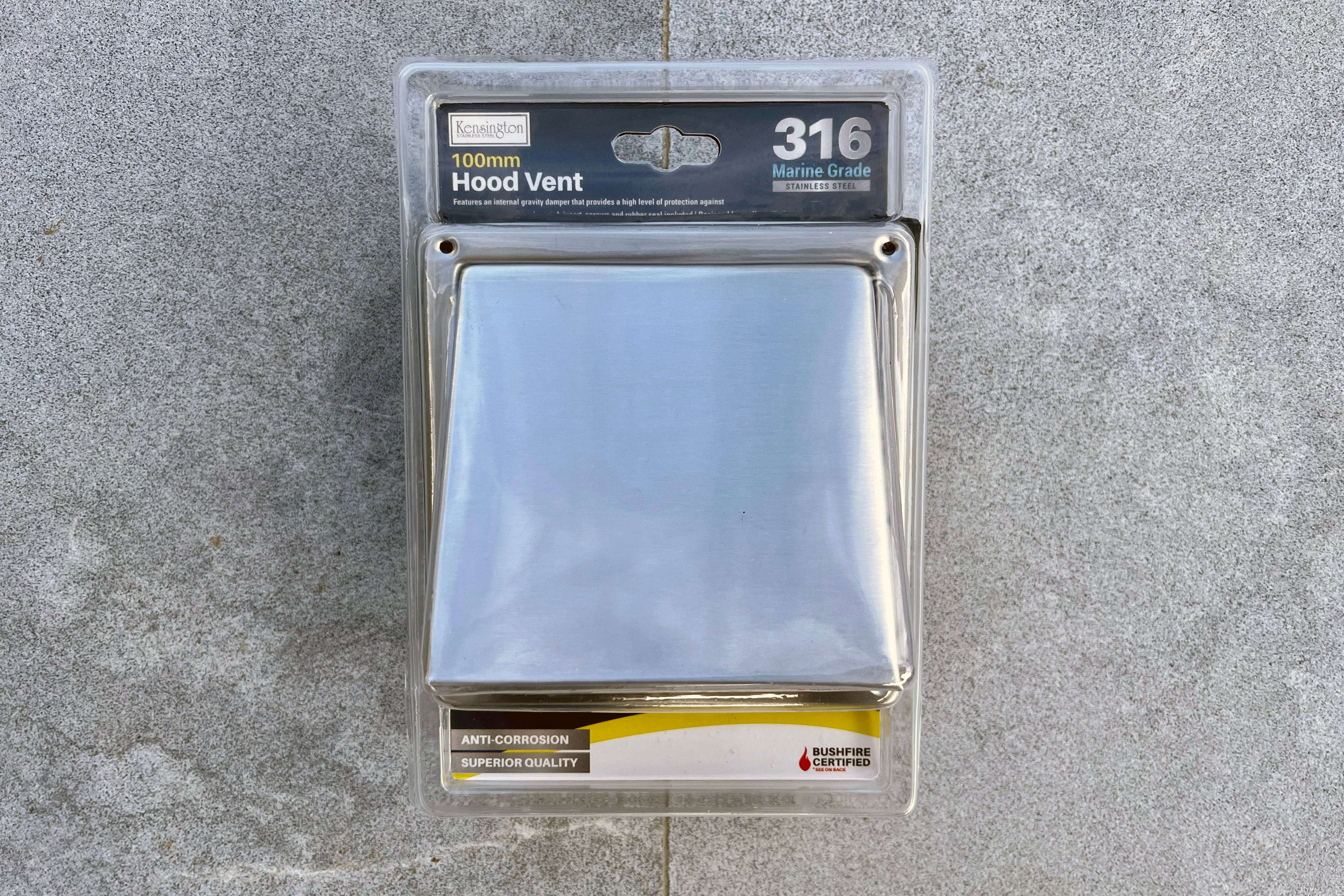 Bush Fire Rated Stainless Steel Hood Vent