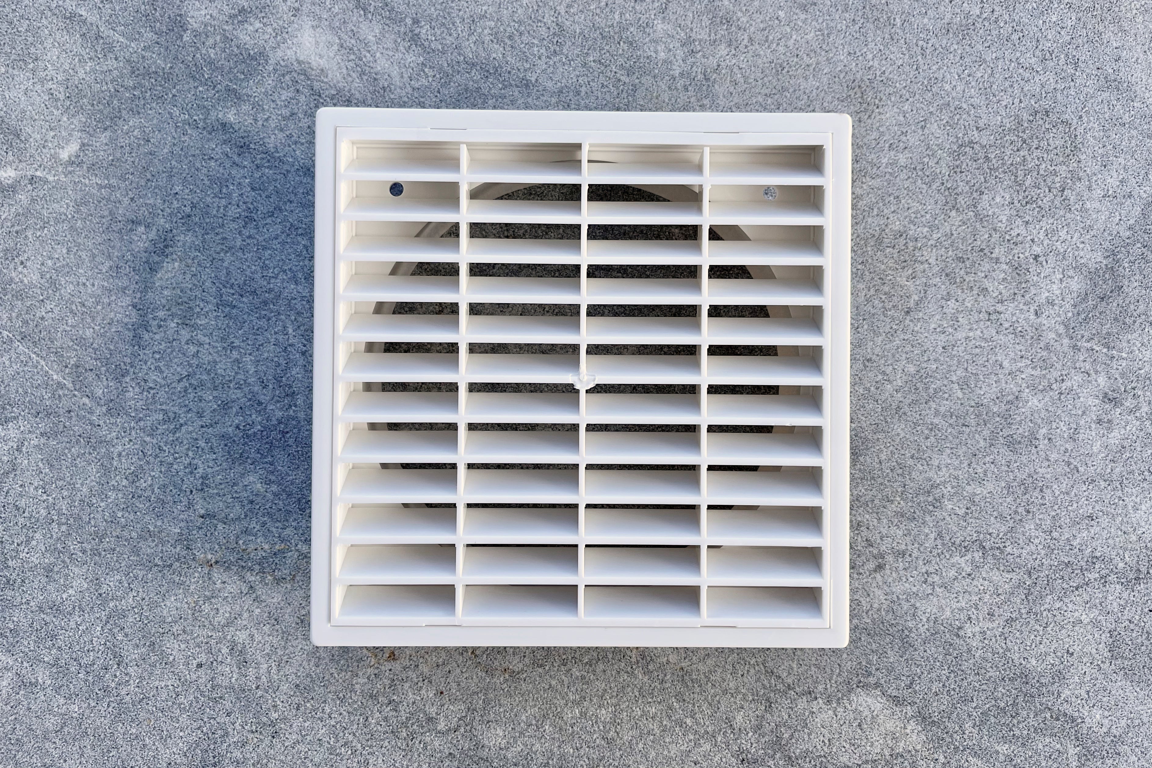 150mm White Plastic Fixed Louvre Grille