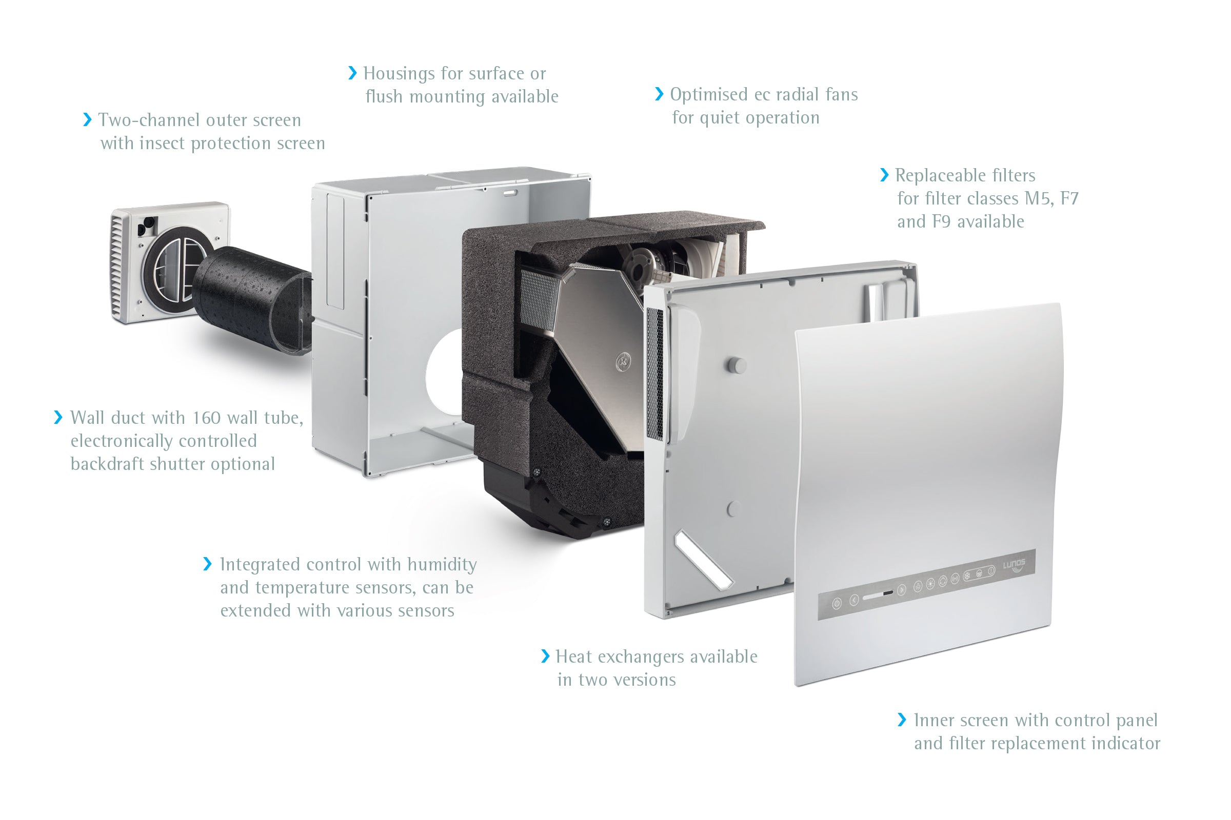 LUNOS Nexxt-G Decentralised Counter-Flow Energy Recovery Ventilation System