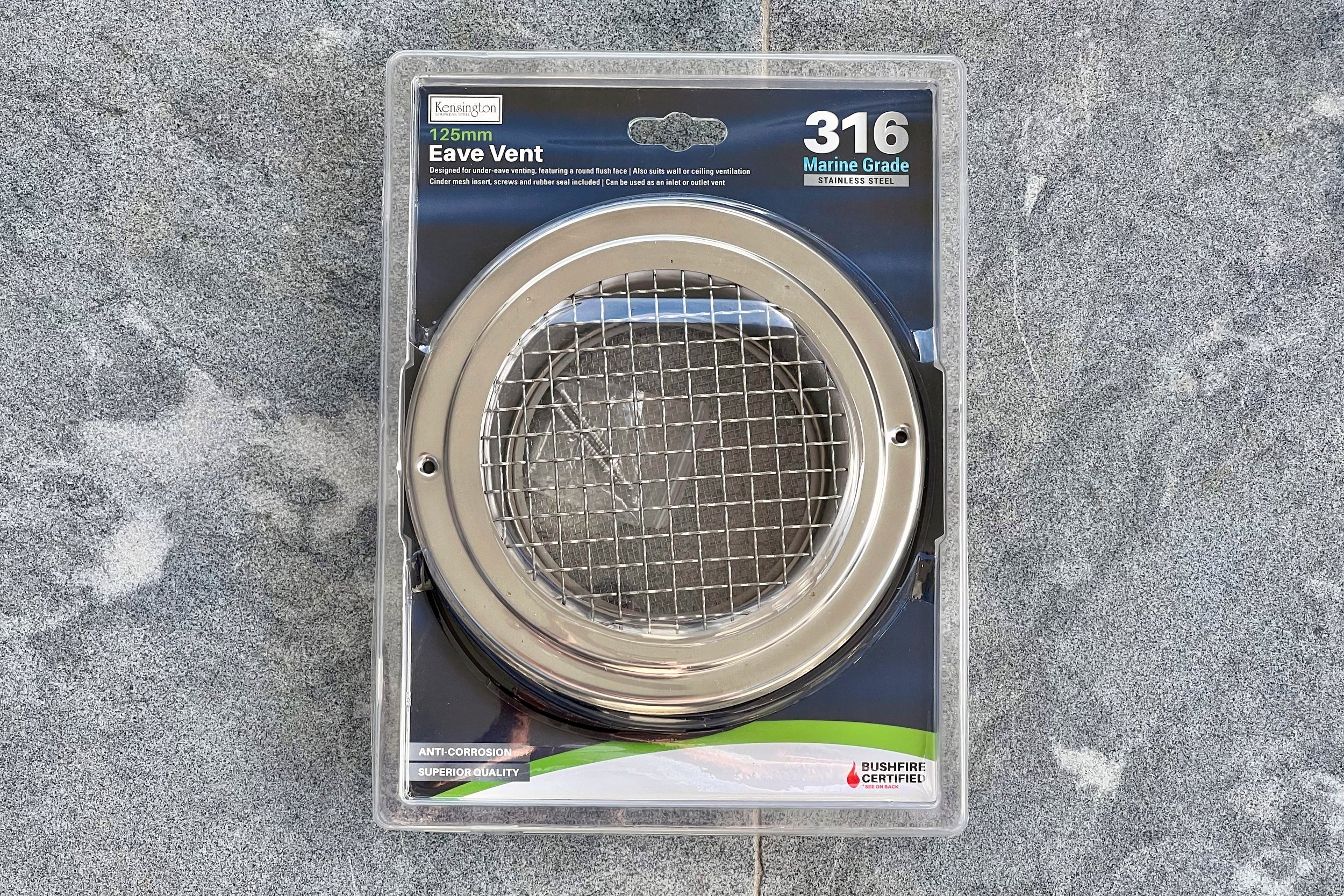 125mm Bush Fire Rated Stainless Steel Eave Vent (316 Marine Grade) (BAL-40 / BAL-FZ)