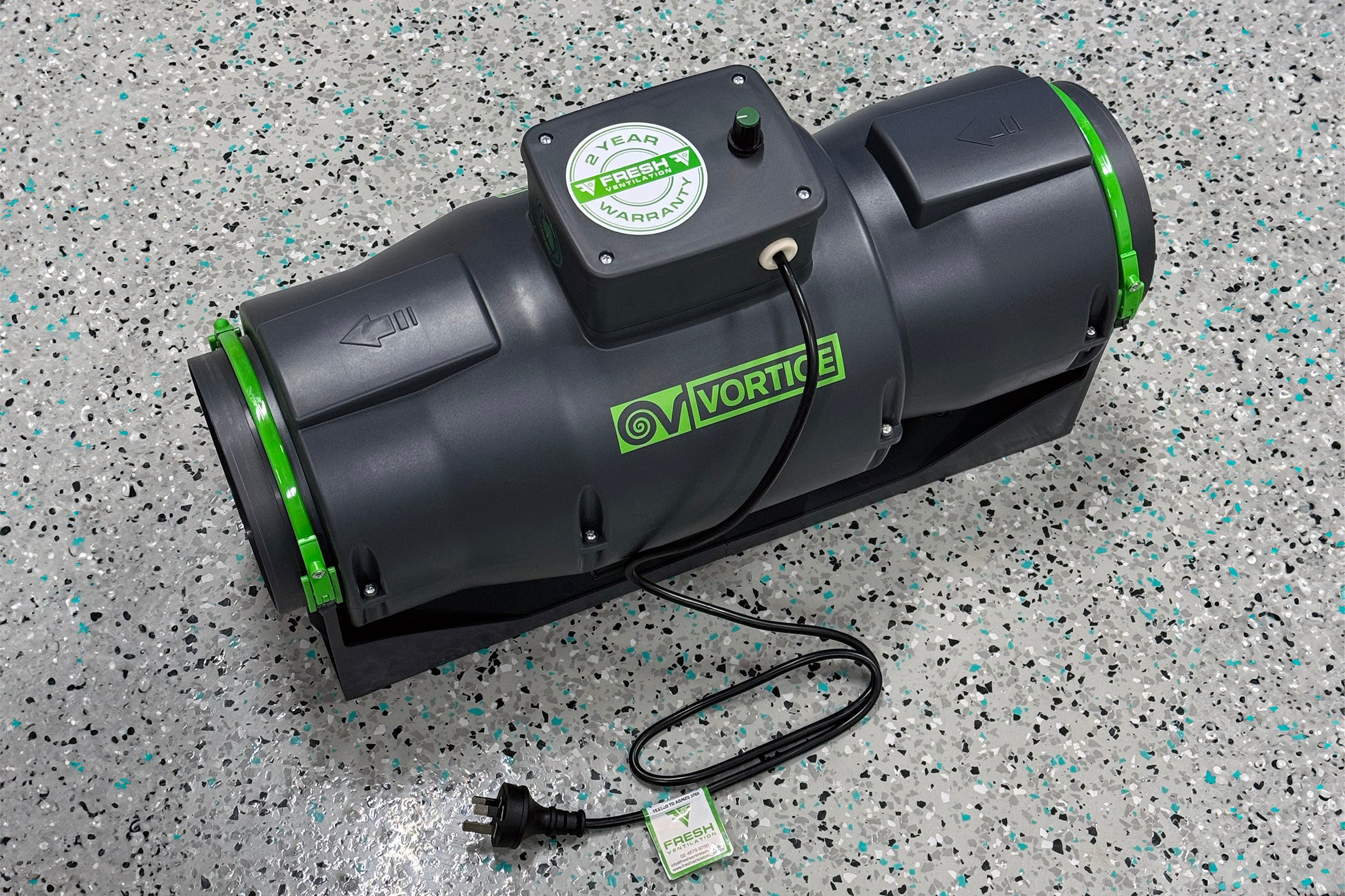 Australian Plug and Lead Installed on a Fan (Including Test and Tag)