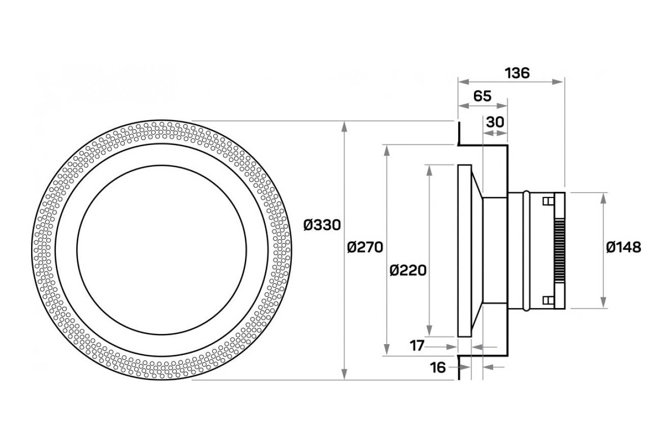 150mm Prestige Round Frameless Ceiling Grille