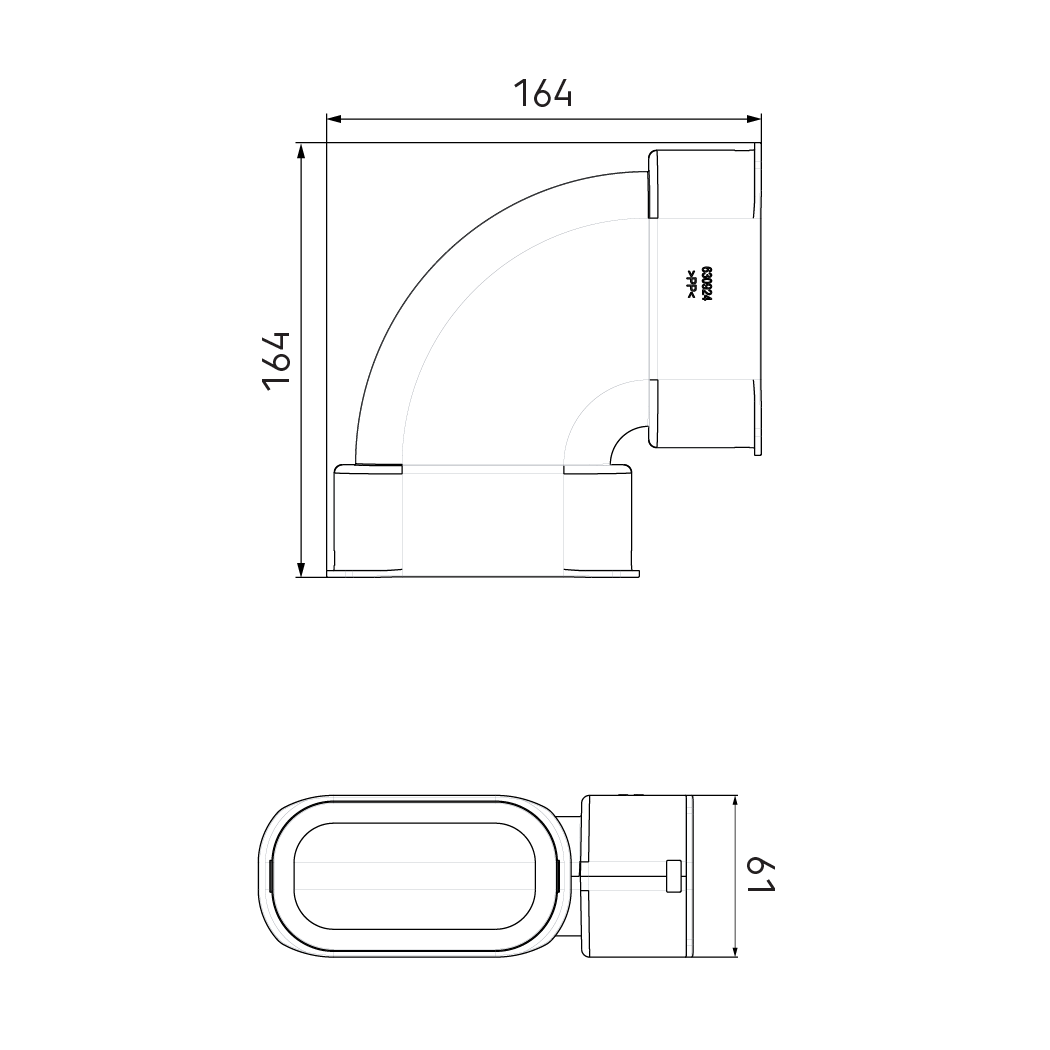 Air Excellent AE35SC Horizontal Bend 90° Kit
