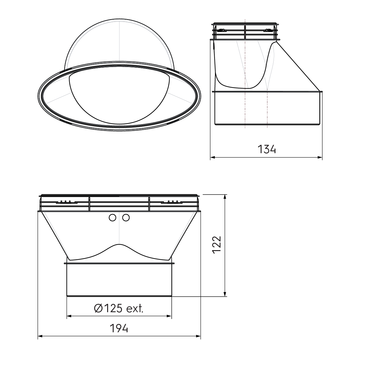 Air Excellent Distribution Box 206 Inline Adaptor Kit DN125