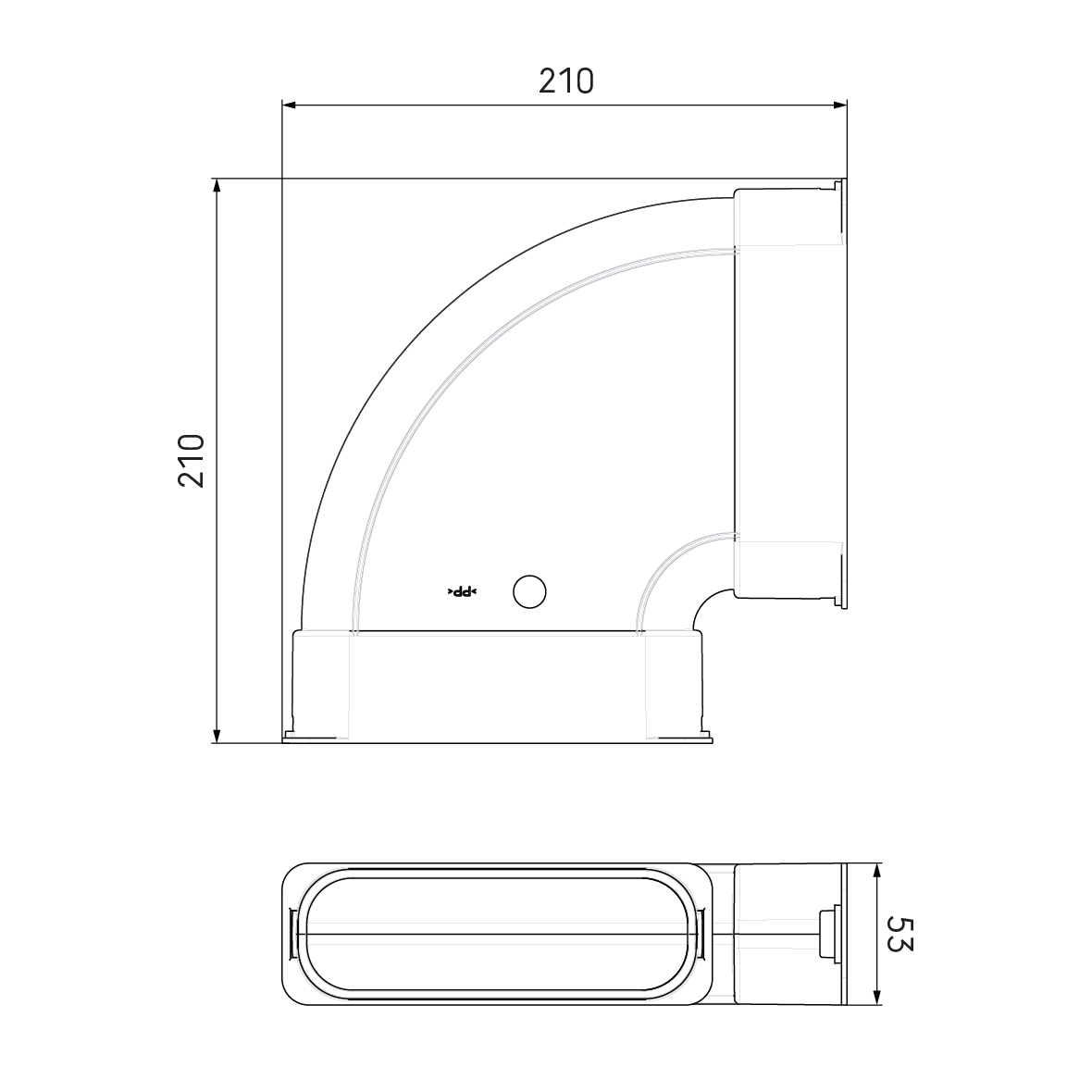 Air Excellent AE45SC Horizontal Bend 90° Kit