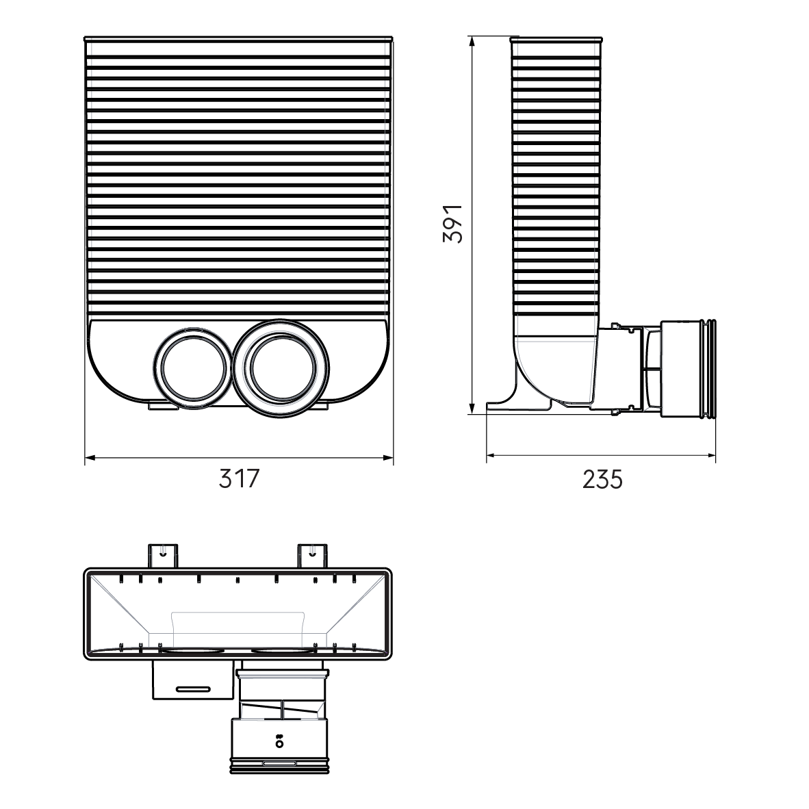Air Excellent 2 x AE48C Floor Grille Adaptor