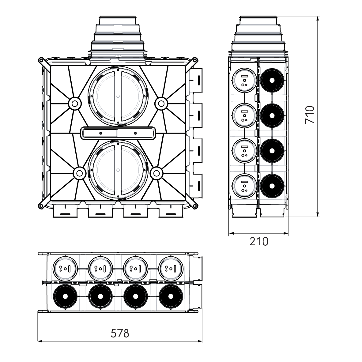 Air Excellent Distribution Box DB816 125-200 16 Connections