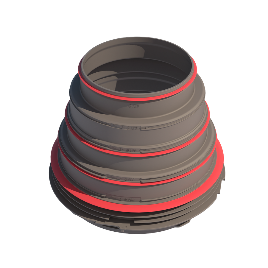 Air Excellent Distribution Box Stepped Adaptor 125-150-160-180-200