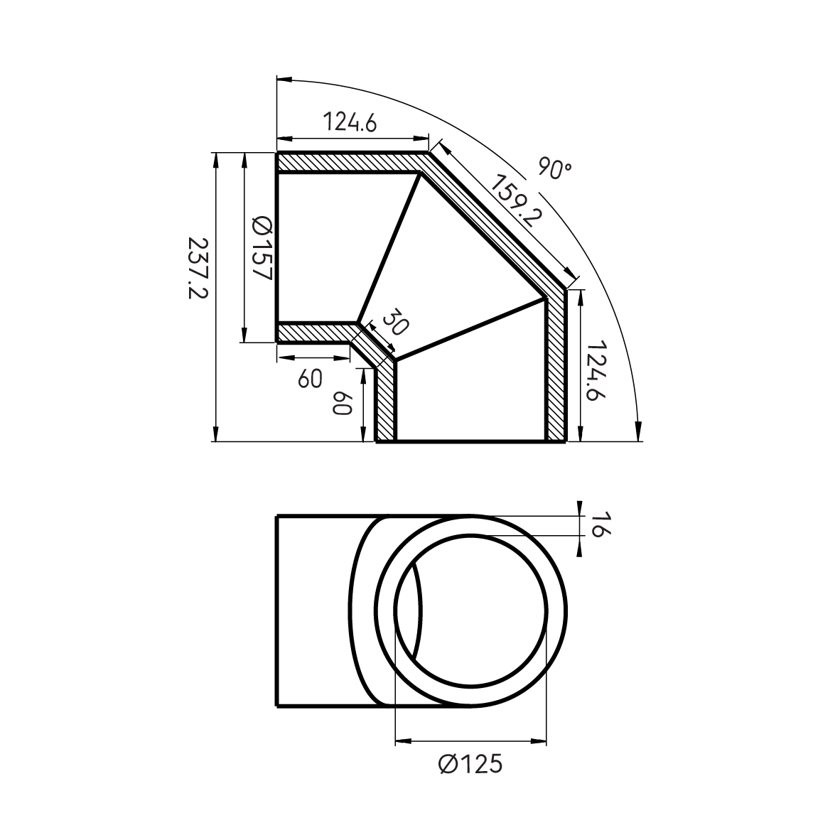 Aerfoam 125 Bend 90°