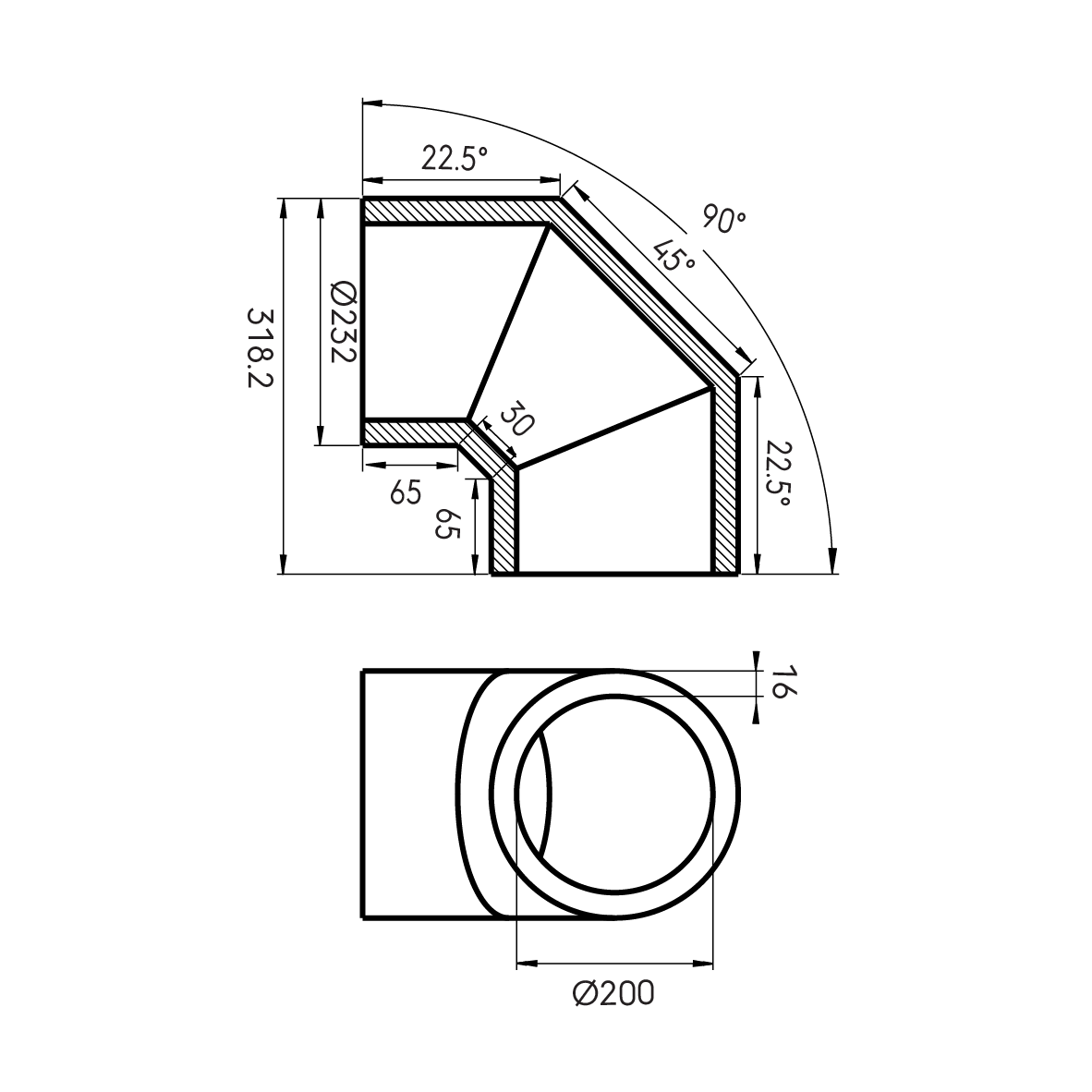 Aerfoam 200 Bend 90°