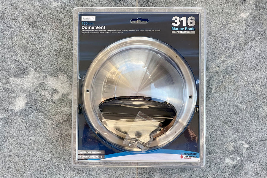 150mm Bush Fire Rated Stainless Steel Dome Vent (316 Marine Grade) (BAL-40 / BAL-FZ)