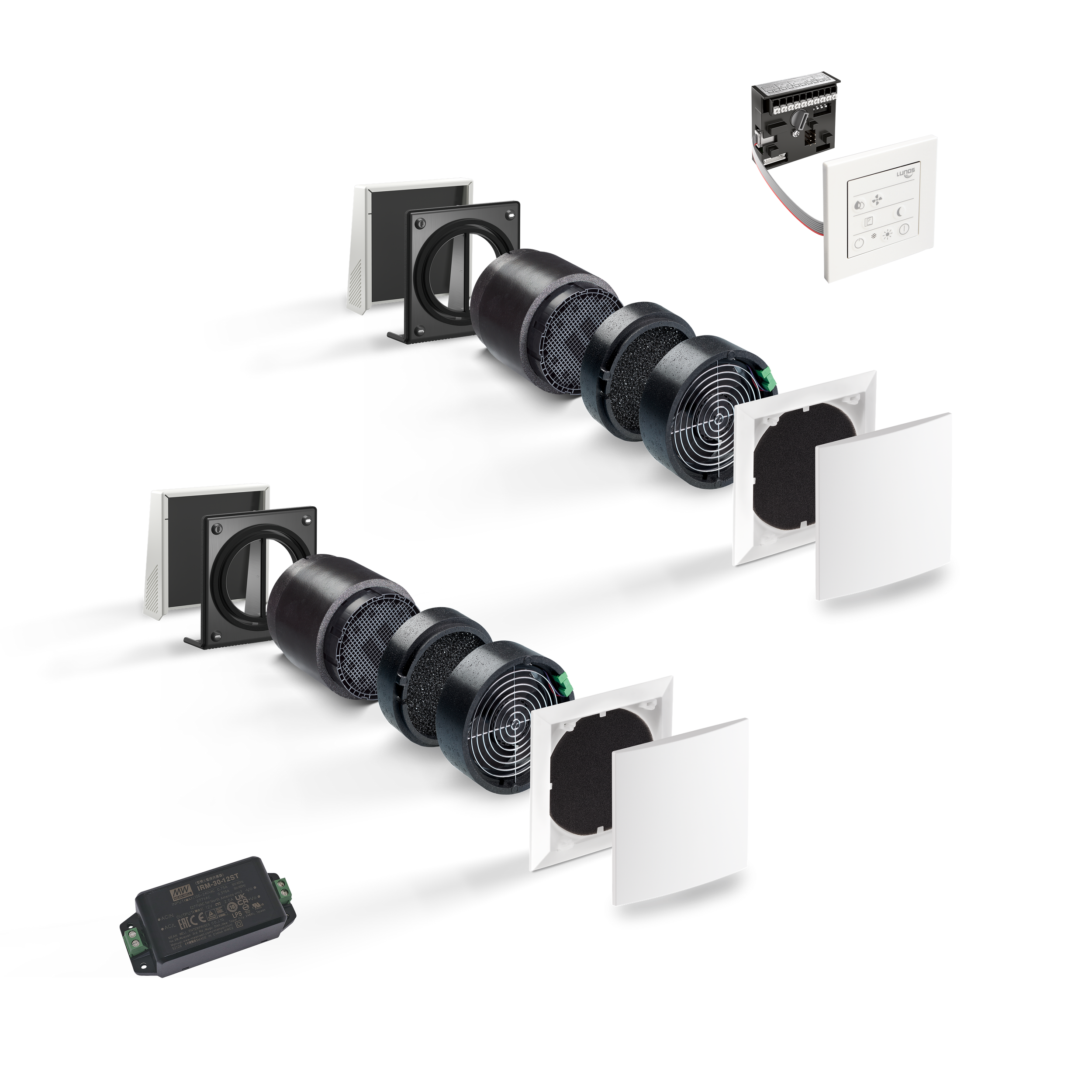 LUNOS e²60 Decentralised ERV Systems