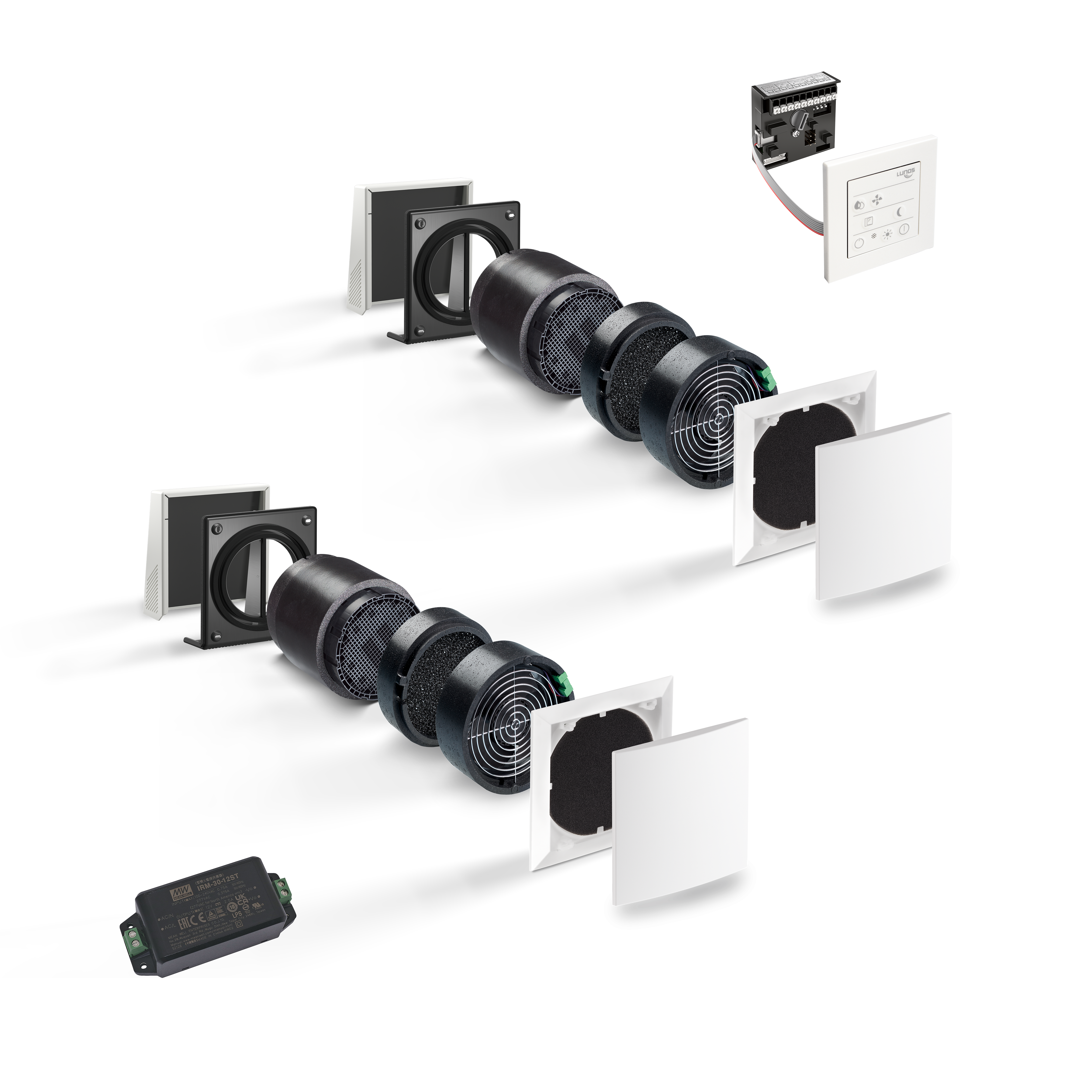 LUNOS e²60 Decentralised ERV Systems