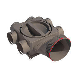 A gray Air Excellent distribution box with multiple duct connections, designed for ventilation systems.